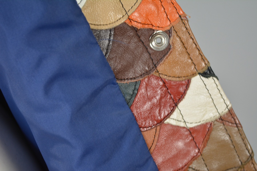 Vintage Fish Scales Patchwork Leather Jacket EBTH